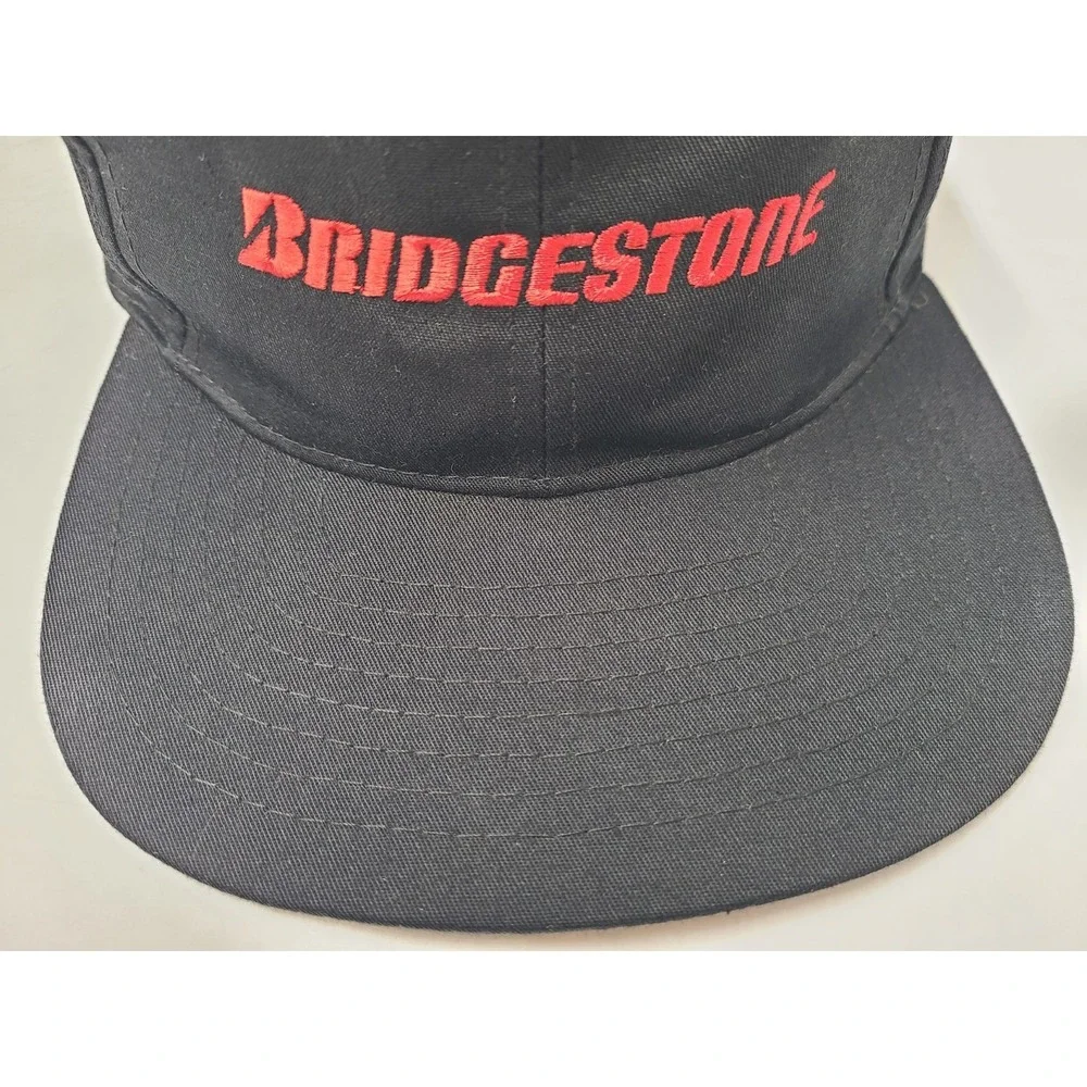 Vintage Bridgestone Tires Snapback Hat Cap Car Racing Logo Men Women‎ Black Red